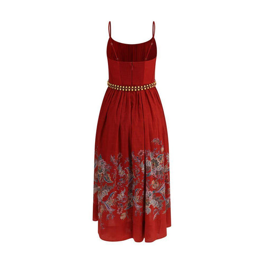 Zimmermann Rhiannon midi Dress ZI-4225DSS251REDMULPAI-1