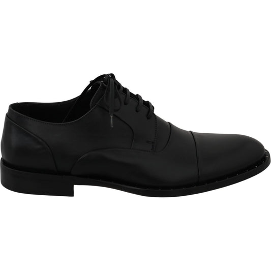 Dolce & Gabbana Black Leather Derby Formal Shoes