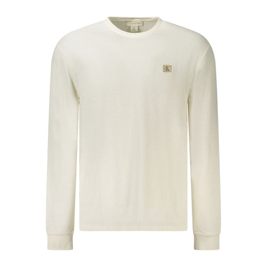 Calvin Klein White Cotton Men's Long-Sleeve T-Shirt