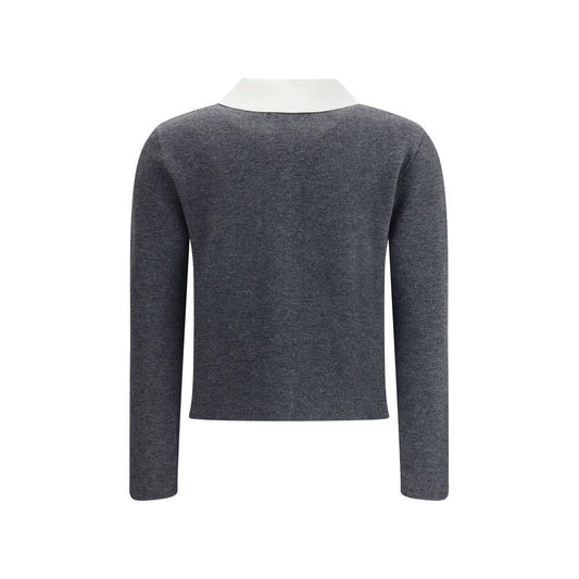 Self-Portrait Contrast collar Cardigan SE-PF25048CGRGREY-M