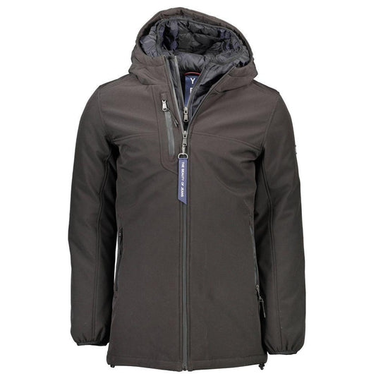 Yes Zee Black Polyester Jacket YE-9431-XL