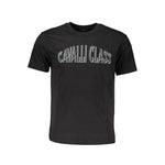 Cavalli Class Black Cotton T-Shirt CA-21336-L