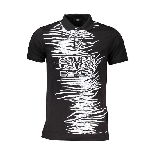 Cavalli Class Black Cotton Polo Shirt