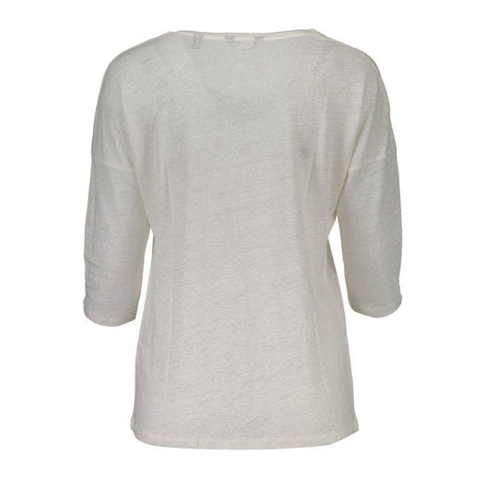 Gant White Linen Tops & T-Shirt GA-4118-L