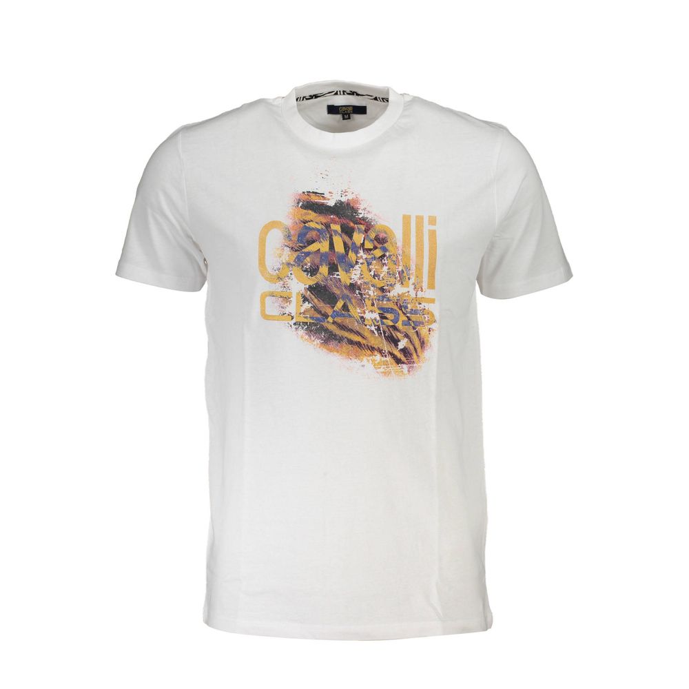 Cavalli Class Bianco Cotton Men T-Shirt