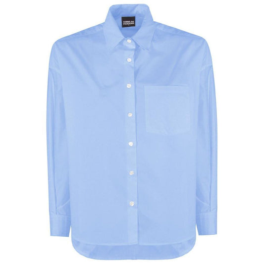 Comme Des Fuckdown Blue Cotton Shirt CO-15708-IT36|XXS