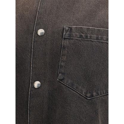 7FOR Black Cotton Denim Jacket
