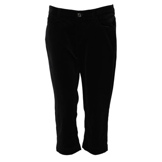 Dolce & Gabbana Black Cotton Skinny Capri Cropped Denim Jeans