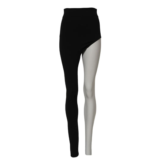 Dolce & Gabbana Black Wool High Waist Single Leg Pants