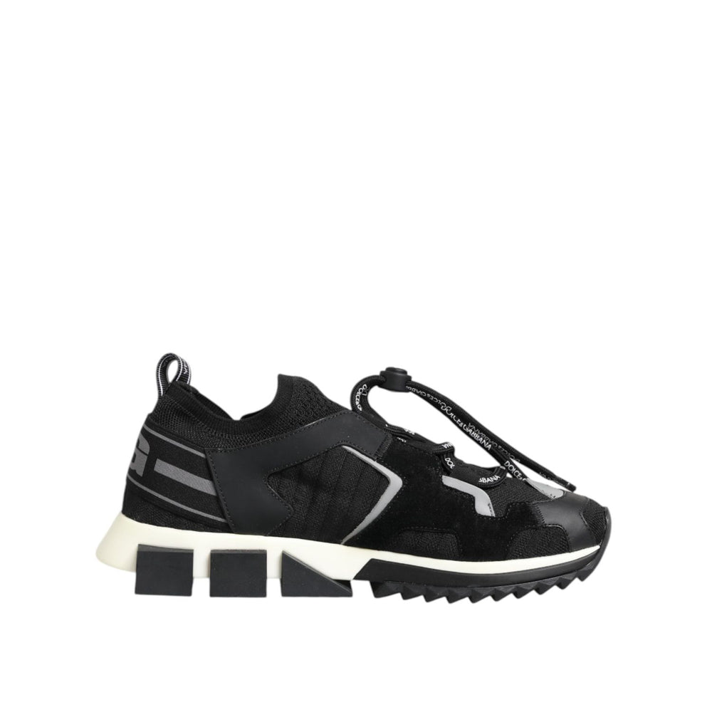 Dolce & Gabbana Black White Logo Sorrento Sneakers Shoes