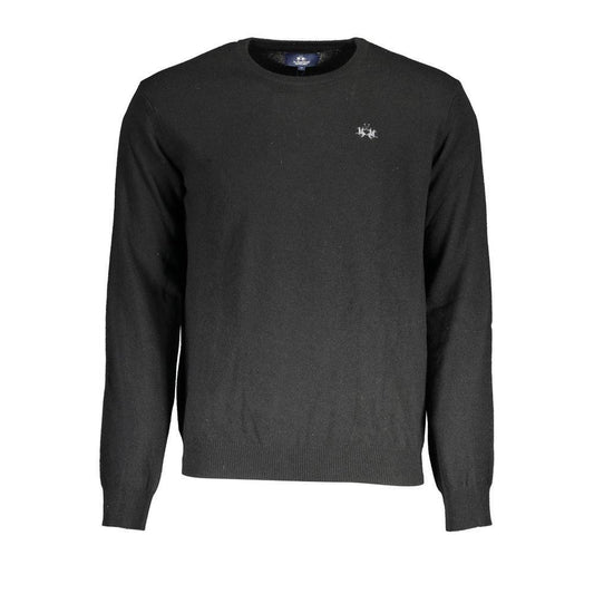 La Martina Black Wool Sweater LA-17158-S