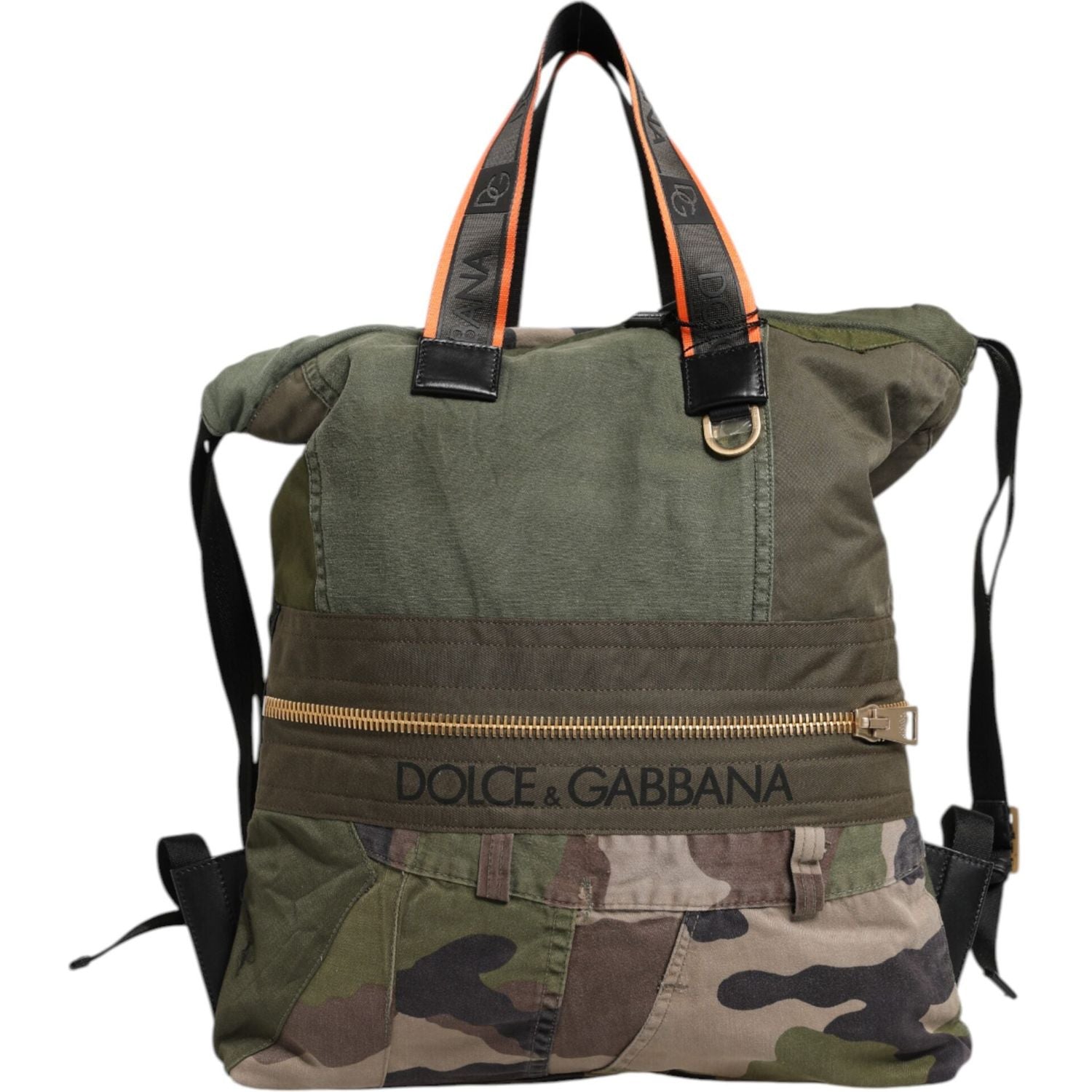 Front view with bag zipped and handles upright.