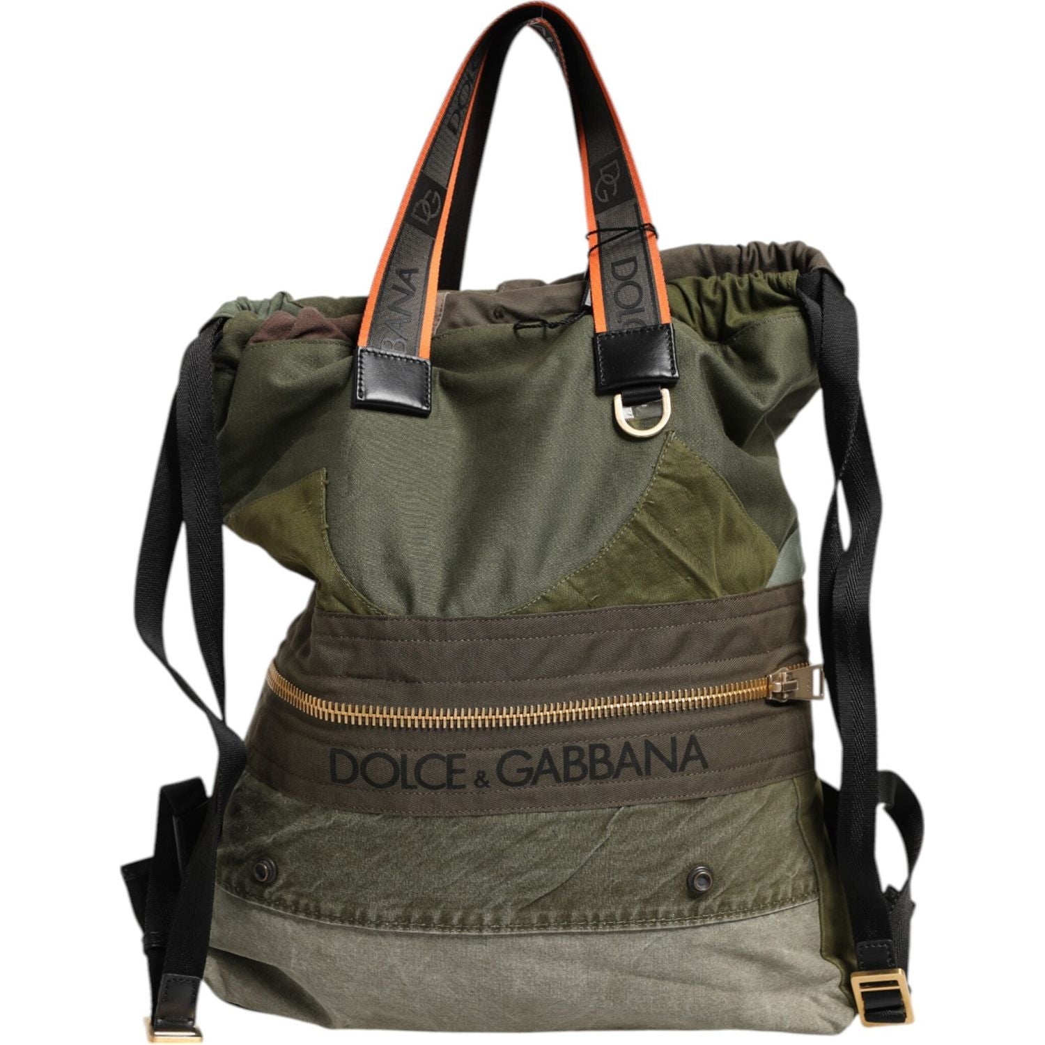 Front view with bag zipped and handles upright.