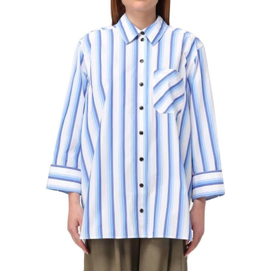Ganni Cotton Striped Shirt GA-8735481102548-42