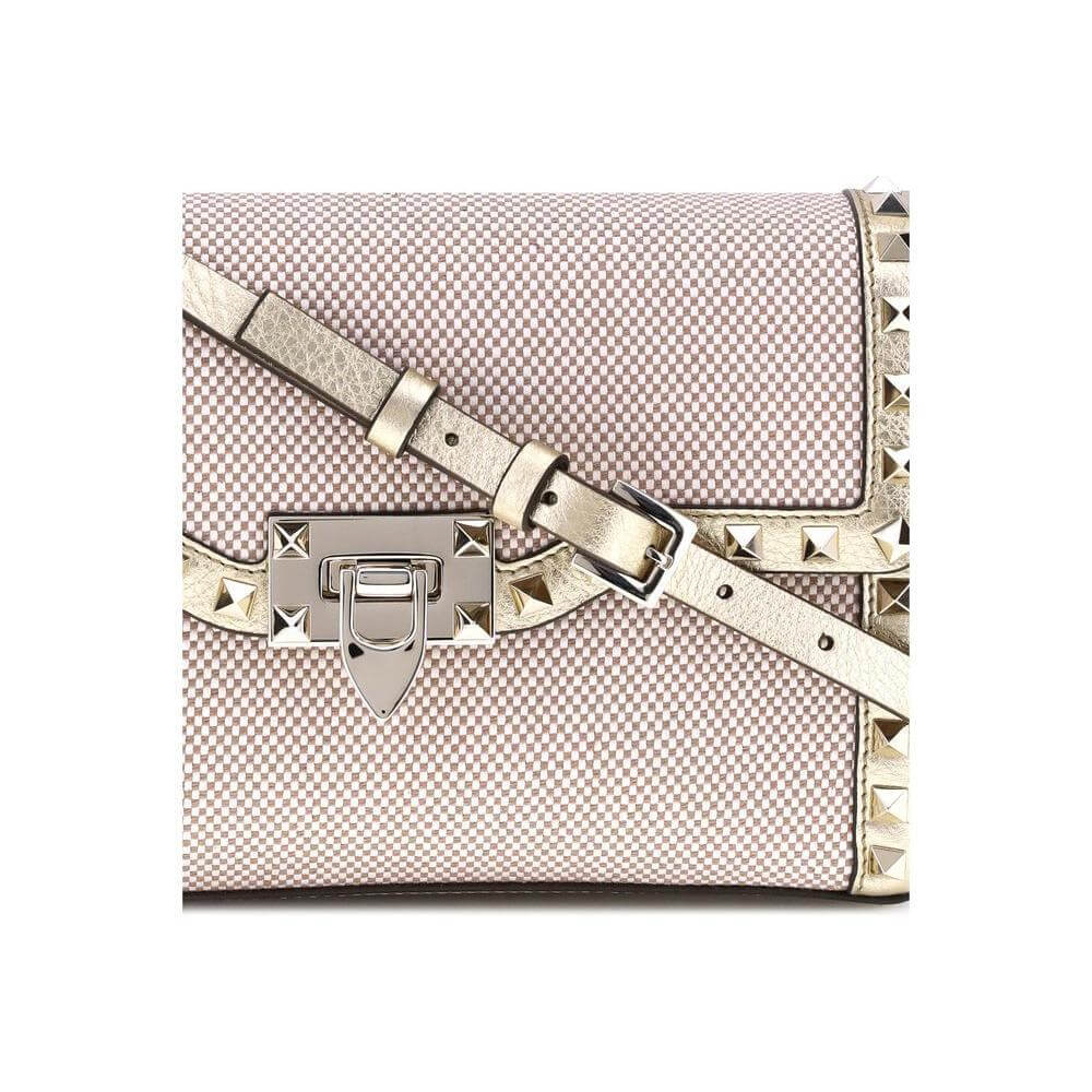 Valentino Garavani Small canvas Rockstud Shoulder Bag VA7W2B0181RIZCNABB