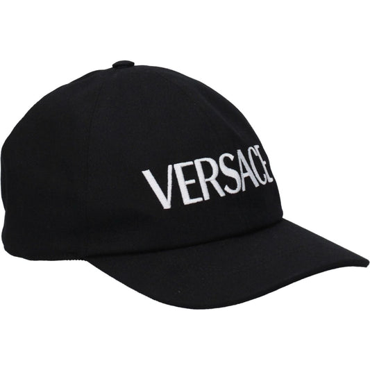 Versace Black Cotton Caps (Baseball Hat)
