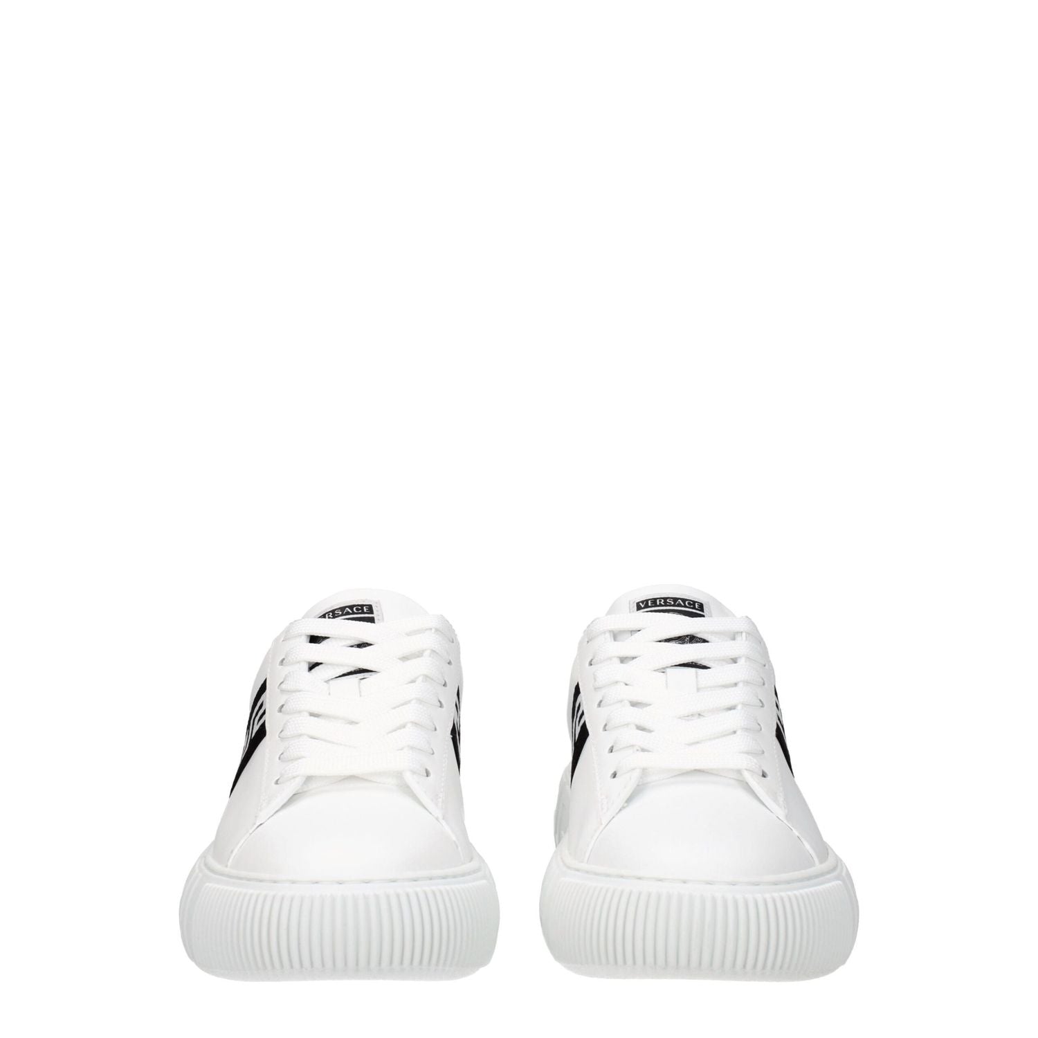Versace White Leather Low Top Sneakers