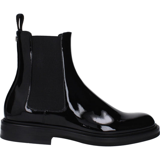 Dolce & Gabbana Black Leather Ankle Boots DO-14884854694153-EU40/US7