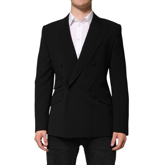 Dolce & Gabbana Black SICILIA Double Breasted Coat Blazer JKT41562-50
