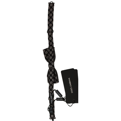 Dolce & Gabbana Brown Silk Polka Dot Jacquard Men Bow Tie Papillon