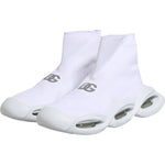 Dolce & Gabbana White Silver Slip On Wave Socks Sneakers Shoes MV7564-44