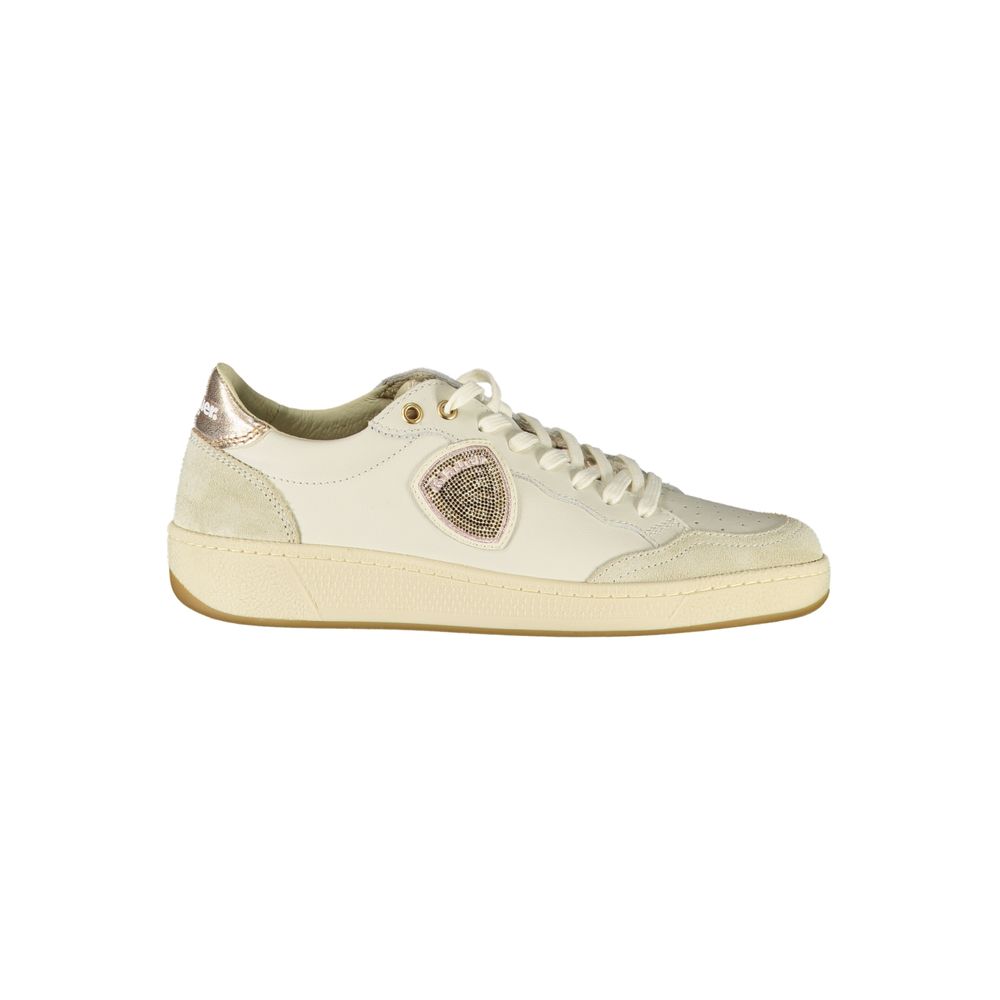 Blauer White Leather Women Sneaker