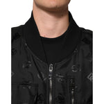 Dolce & Gabbana Black Cargo Windbraker Logo Mania Jacket JKT41521-58