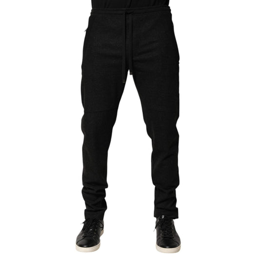 Dolce & Gabbana Marl Black Wool Blend Jogger Sweatpants Pants PAN76640-52