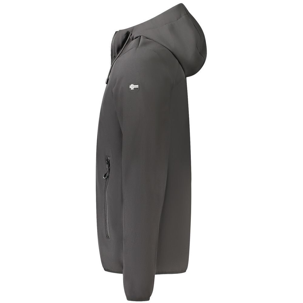 Front view with bag zipped and handles upright.
