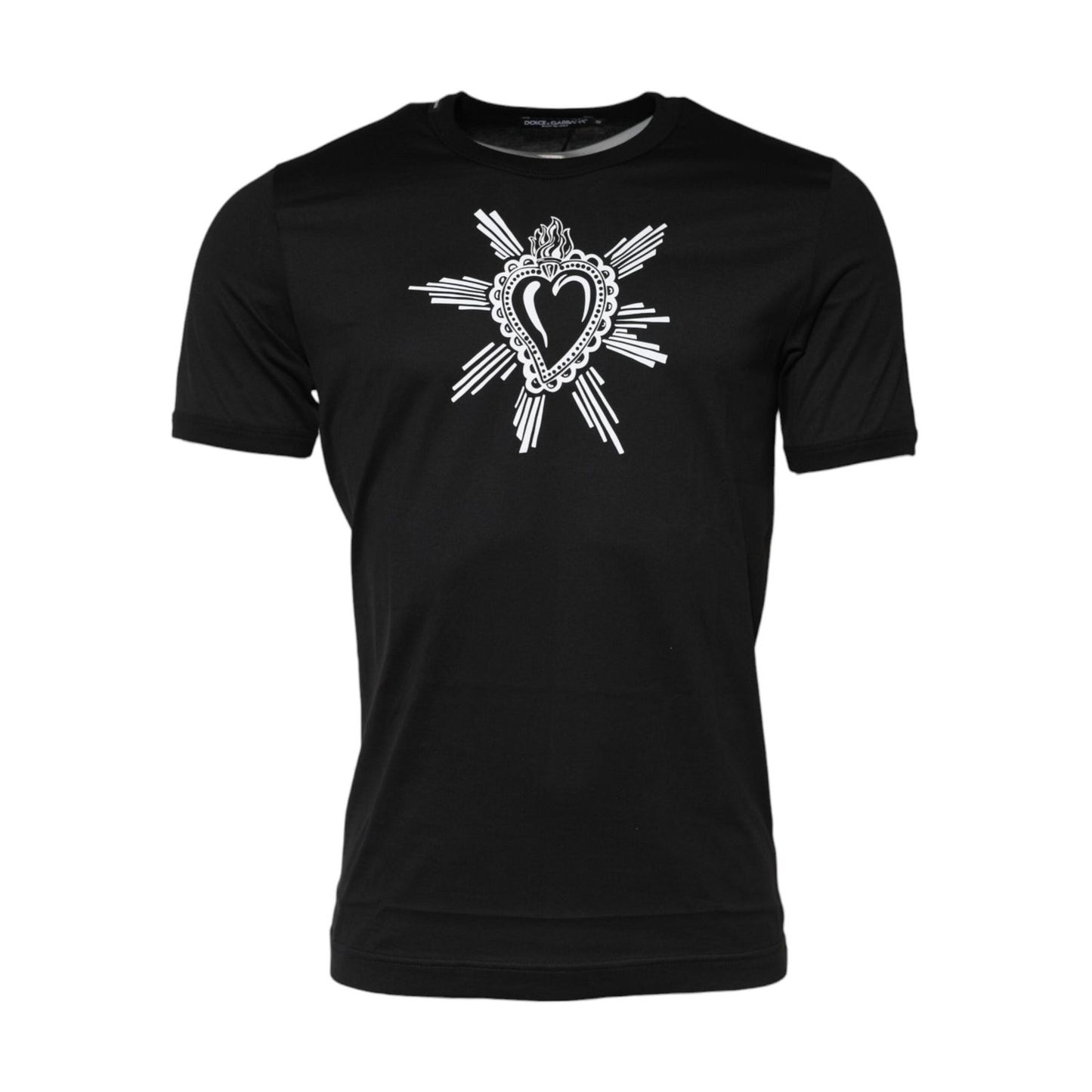 Dolce & Gabbana Black Sacred Heart Cotton Crew Neck T-shirt TSH91021-48