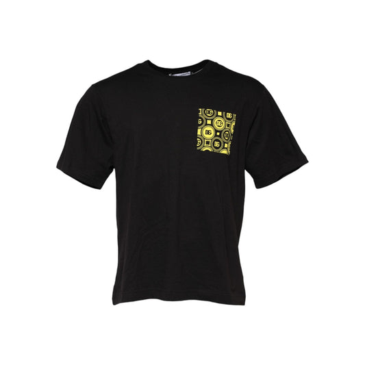Dolce & Gabbana Black Minimalist Cotton Crew Neck T-shirt TSH91026-48
