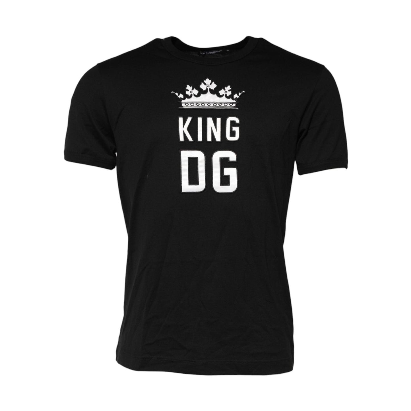 Dolce & Gabbana Black DG King Crown Cotton Crew Neck T-shirt TSH91027-44