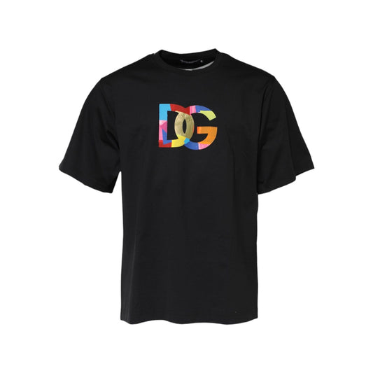 Dolce & Gabbana Black DG Logo Print Cotton Crew Neck T-shirt TSH91059-54