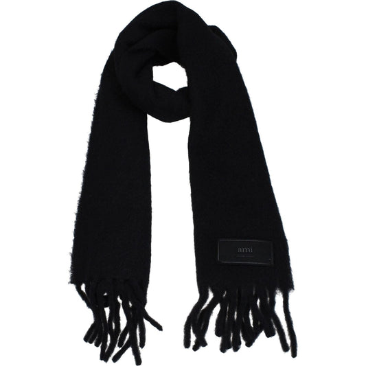 Ami Paris Black Leather Scarves