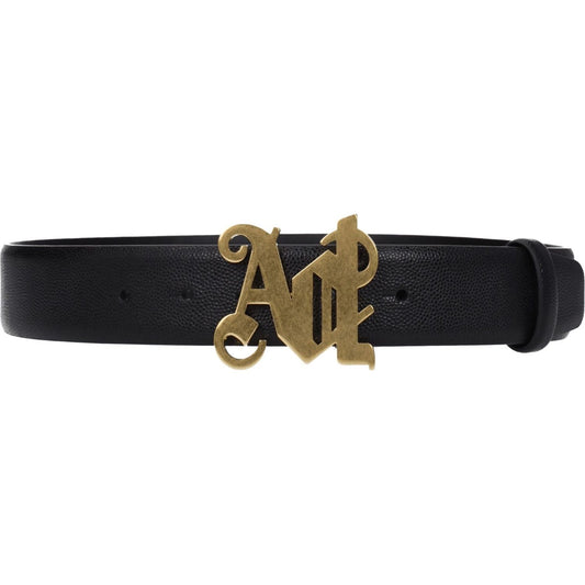 Palm Angels Black Leather Regular Belts