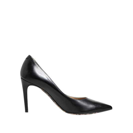 Dolce & Gabbana Black Calf Leather Stiletto Heels Pumps Shoes
