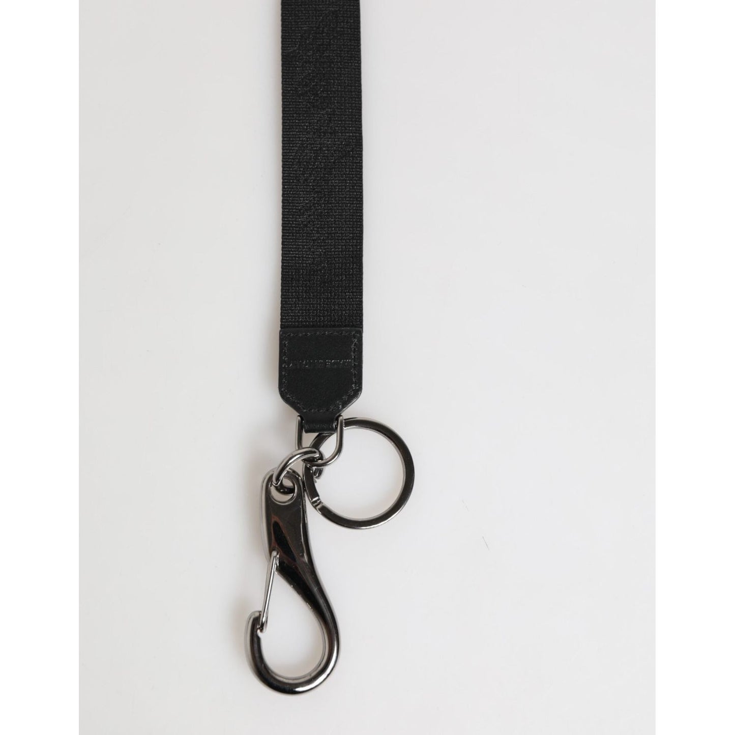 Dolce & Gabbana Black Yellow Polyester DG Logo Silver Keychain Keyring SMY11129