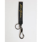 Dolce & Gabbana Black Yellow Polyester DG Logo Silver Keychain Keyring SMY11129