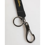 Dolce & Gabbana Black Yellow Polyester DG Logo Silver Keychain Keyring SMY11129