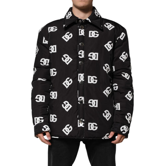 Dolce & Gabbana Black DG Monogram Nylon Windbreaker Jacket JKT41554-54
