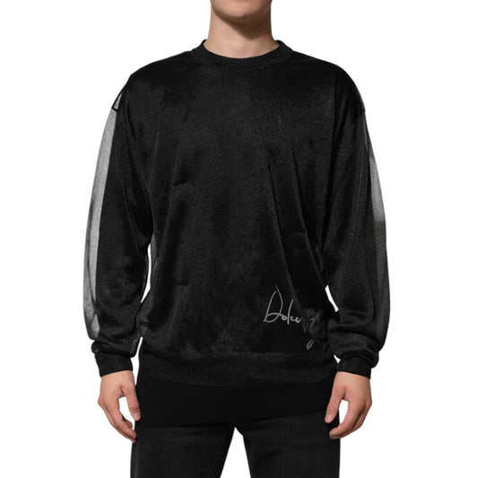 Dolce & Gabbana Black Polyester Pullover Sweatshirt Sweater TSH90588-52