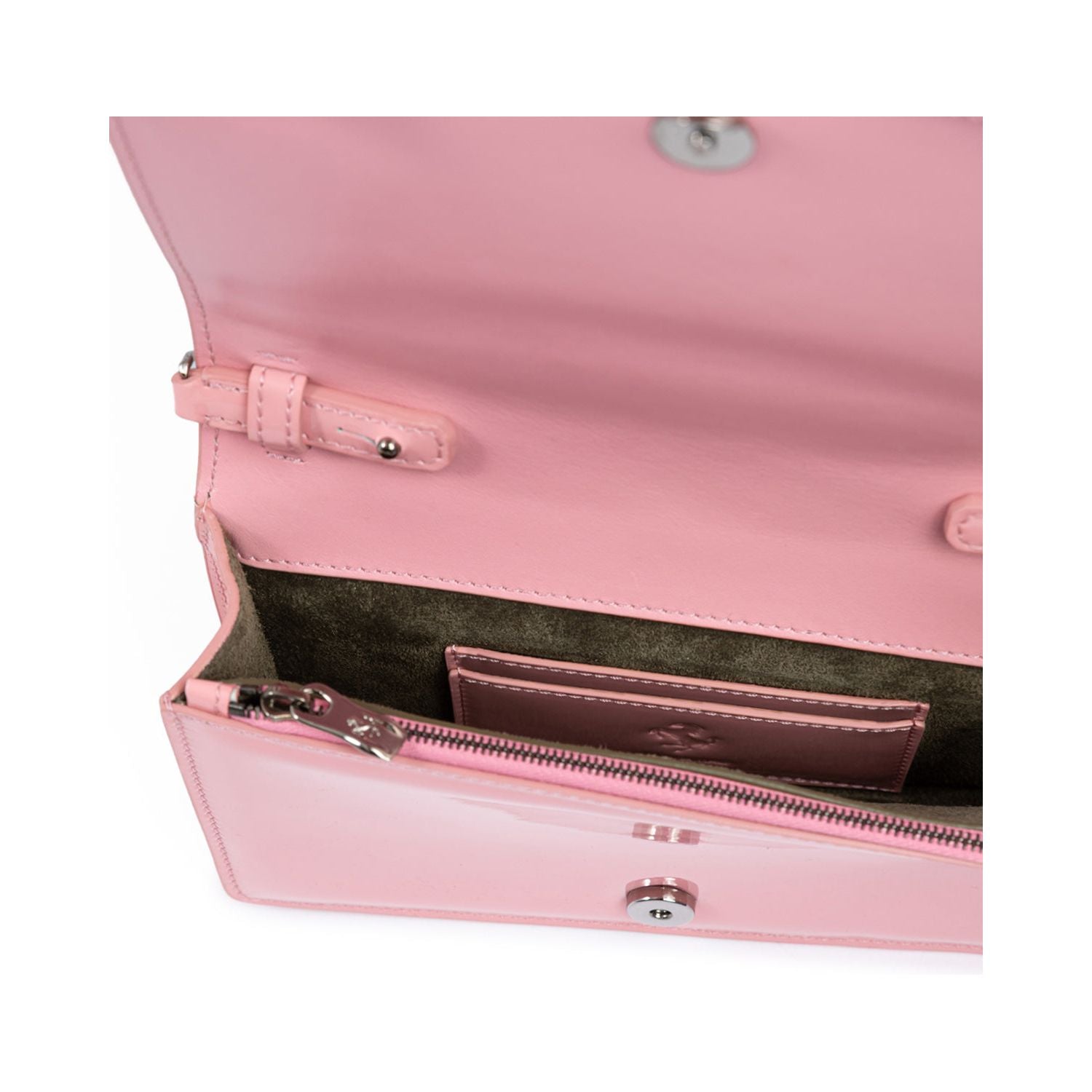 Front view with bag zipped and handles upright.