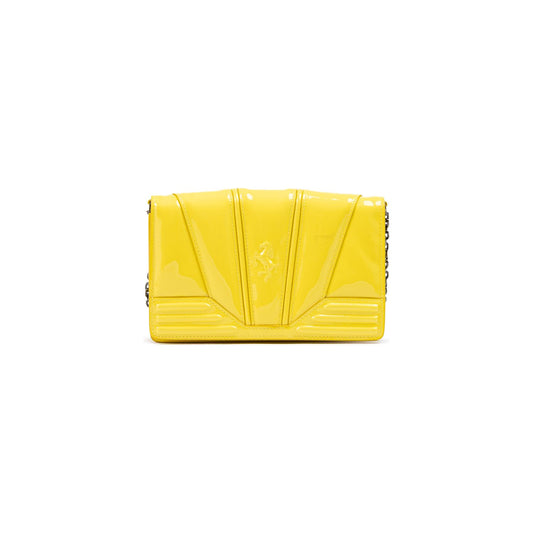 Ferrari Yellow GT patent leather bag with chain FE8056121179035