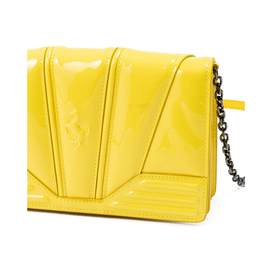 Ferrari Yellow GT patent leather bag with chain FE8056121179035