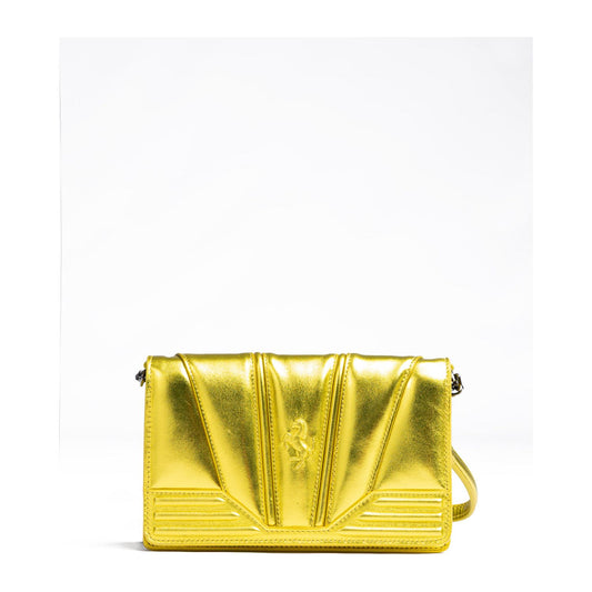 Ferrari Metal Yellow GT patent leather bag with chain FE8056121179042