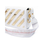 Off-White White/Gold Metallic Stripe Mini Crossbody Bag OF8056121179349
