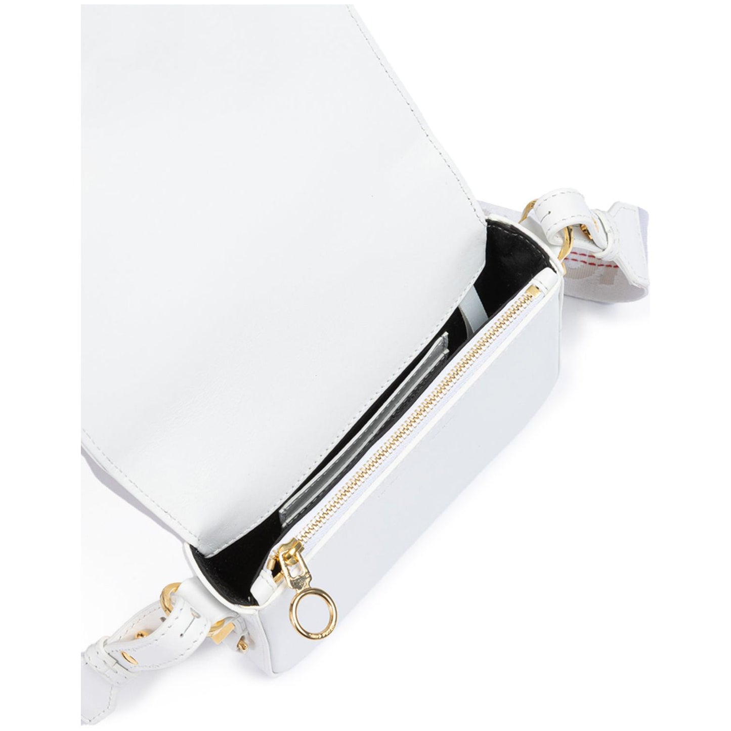 Off-White White/Gold Metallic Stripe Mini Crossbody Bag OF8056121179349