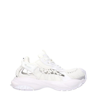 Versace White Leather Athletic Sneakers