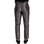 Dolce & Gabbana Gray Silk Metallic Men Dress Trouser Pants PAN73329-48