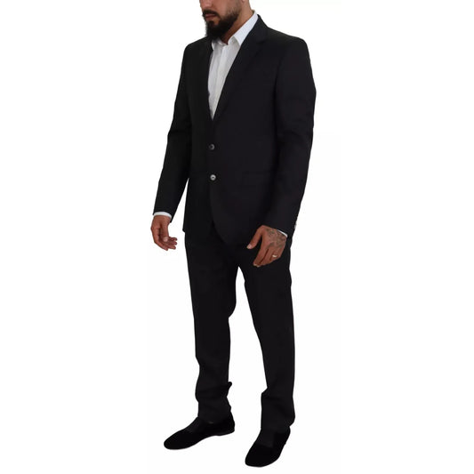 Dolce & Gabbana Melange Grey Wool 2 Piece MARTINI Suit
